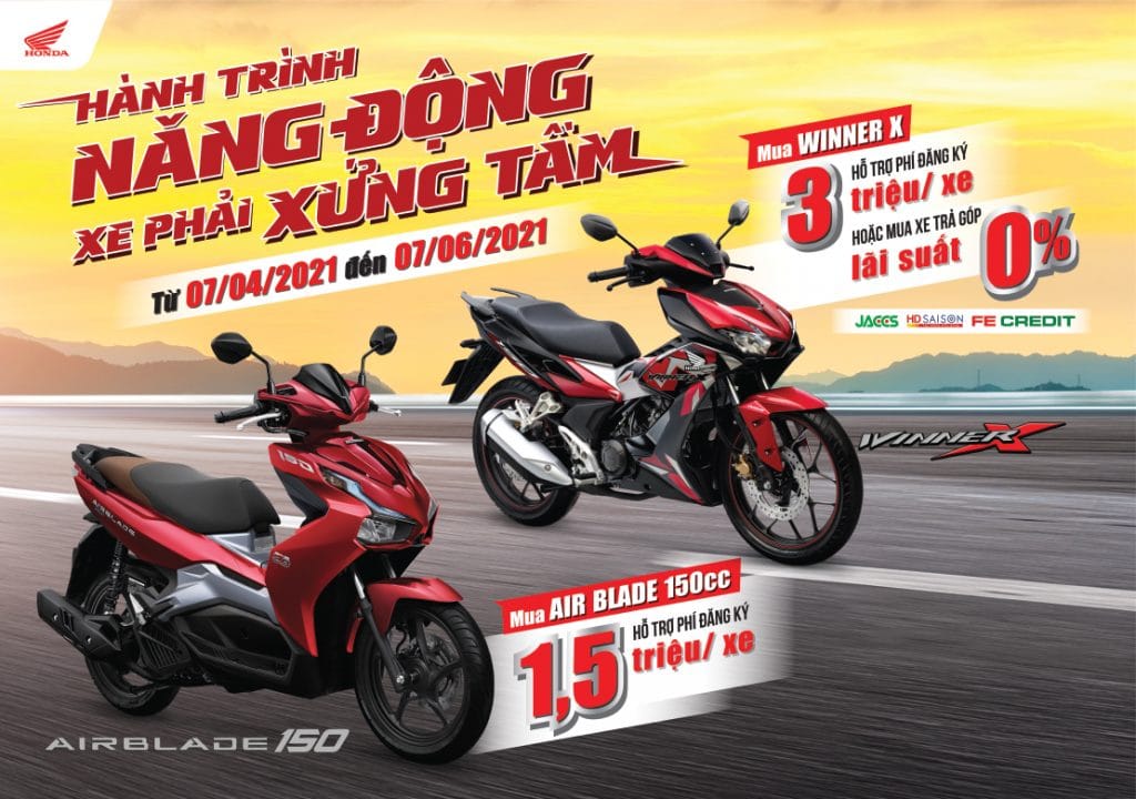 Honda Việt Nam ưu đãi hấp dẫn cho khách hàng mua xe WINNER X & Air Blade 150cc