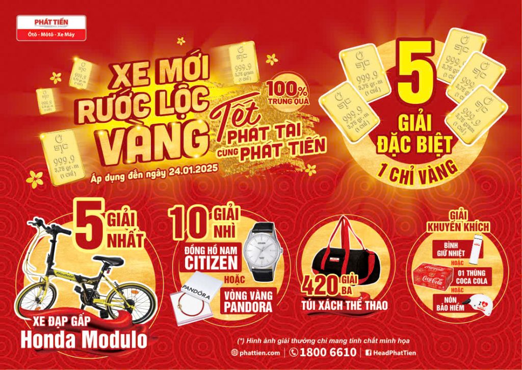 XE MỚI RƯỚC LỘC VÀNG TẾT PHÁT TÀI CÙNG PHÁT TIẾN