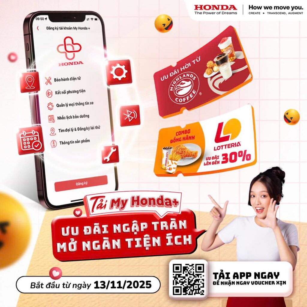 TẢI MY HONDA+ ƯU ĐÃI NGẬP TRÀN – MỞ NGÀN TIỆN ÍCH