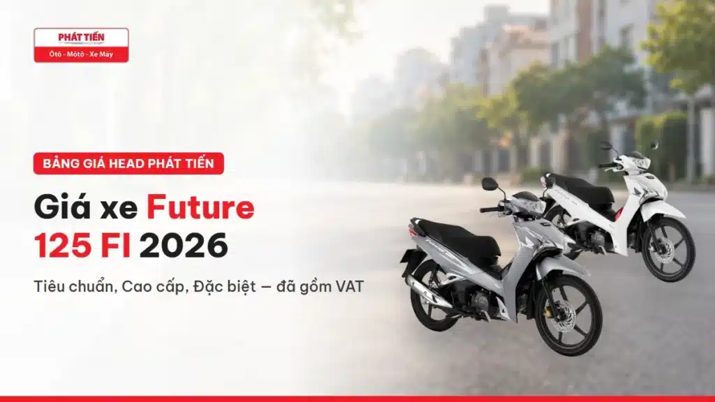Xe Future 125 FI 2026 bản Đặc biệt màu Bạc đen xám và bản Cao cấp màu Trắng đen đỏ cùng tiêu đề giá xe Future 125 FI 2026
