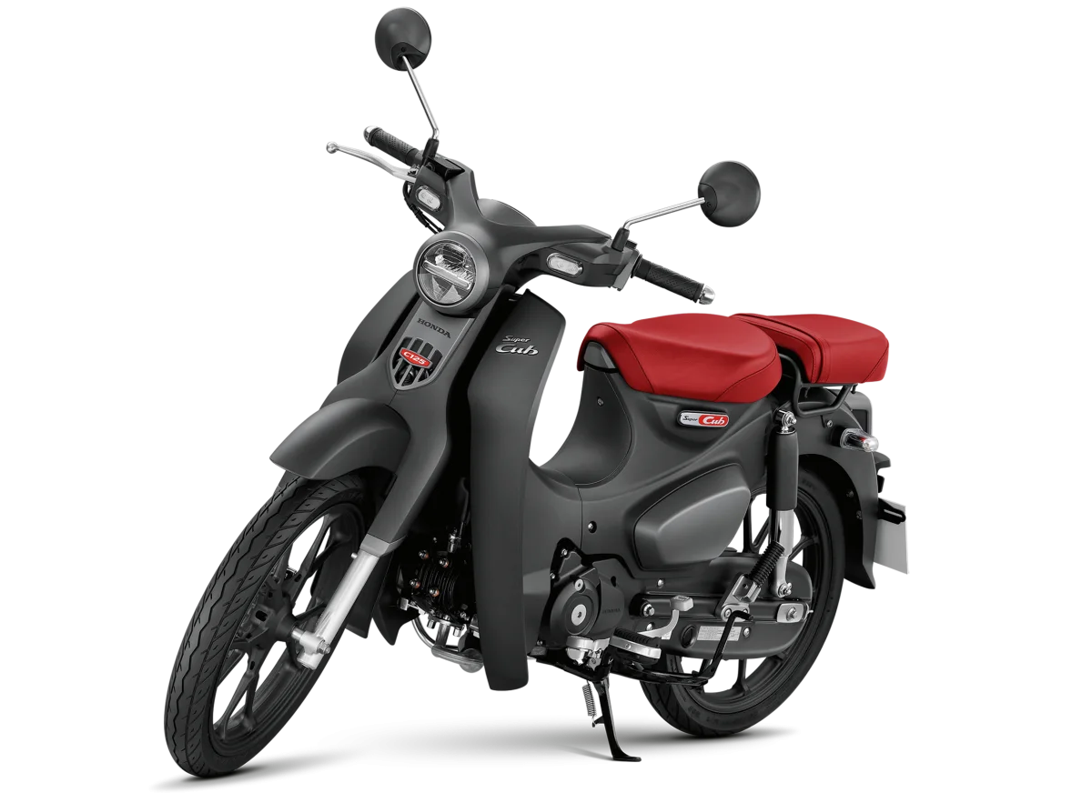 Honda Super Cub C125 2027 phiên bản Đặc Biệt màu Đen – góc 3/4 phía trước