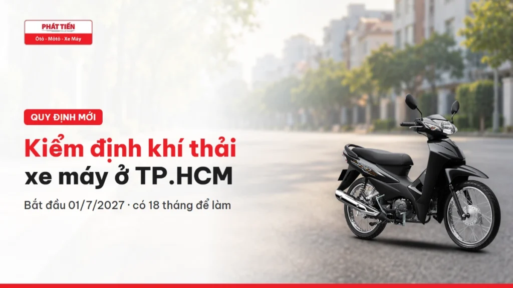 Xe máy Honda Wave Alpha trên đường phố TP.HCM, tin kiểm định khí thải xe máy từ 01/7/2027