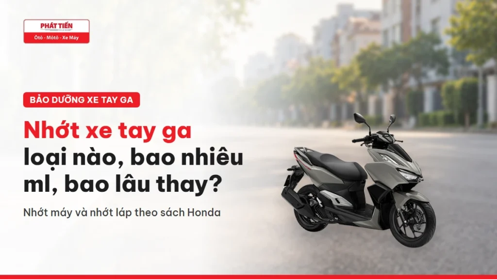 Xe tay ga Honda Vario 160 màu xám trên đường phố cùng tiêu đề Nhớt xe tay ga loại nào, bao nhiêu ml, bao lâu thay