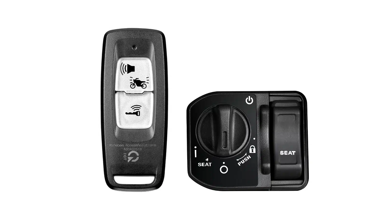 Remote Smart Key Honda SH Mode có nút báo động và nút bật tắt, bên cạnh núm khóa điện có vị trí SEAT và công tắc mở yên SEAT