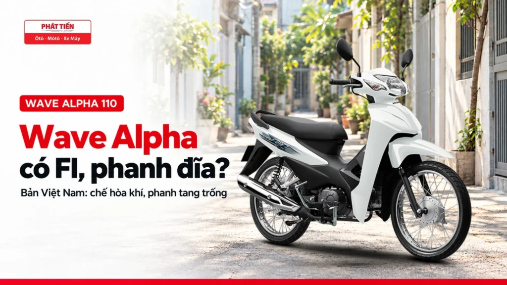 Honda Wave Alpha 110 màu Trắng đậu trong hẻm TP.HCM